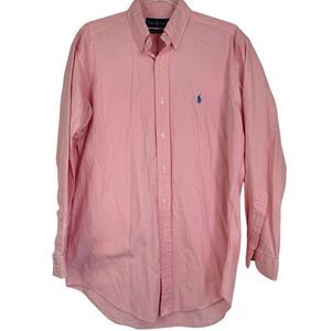 Ralph Lauren Yarmouth Cotton Pinpoint Oxford Shirt Men’s 15 Pink Classic Logo